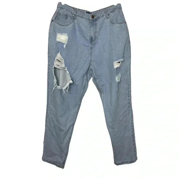 Pretty Little Thing Distressed Denim Jeans - Picture 1 of 6
